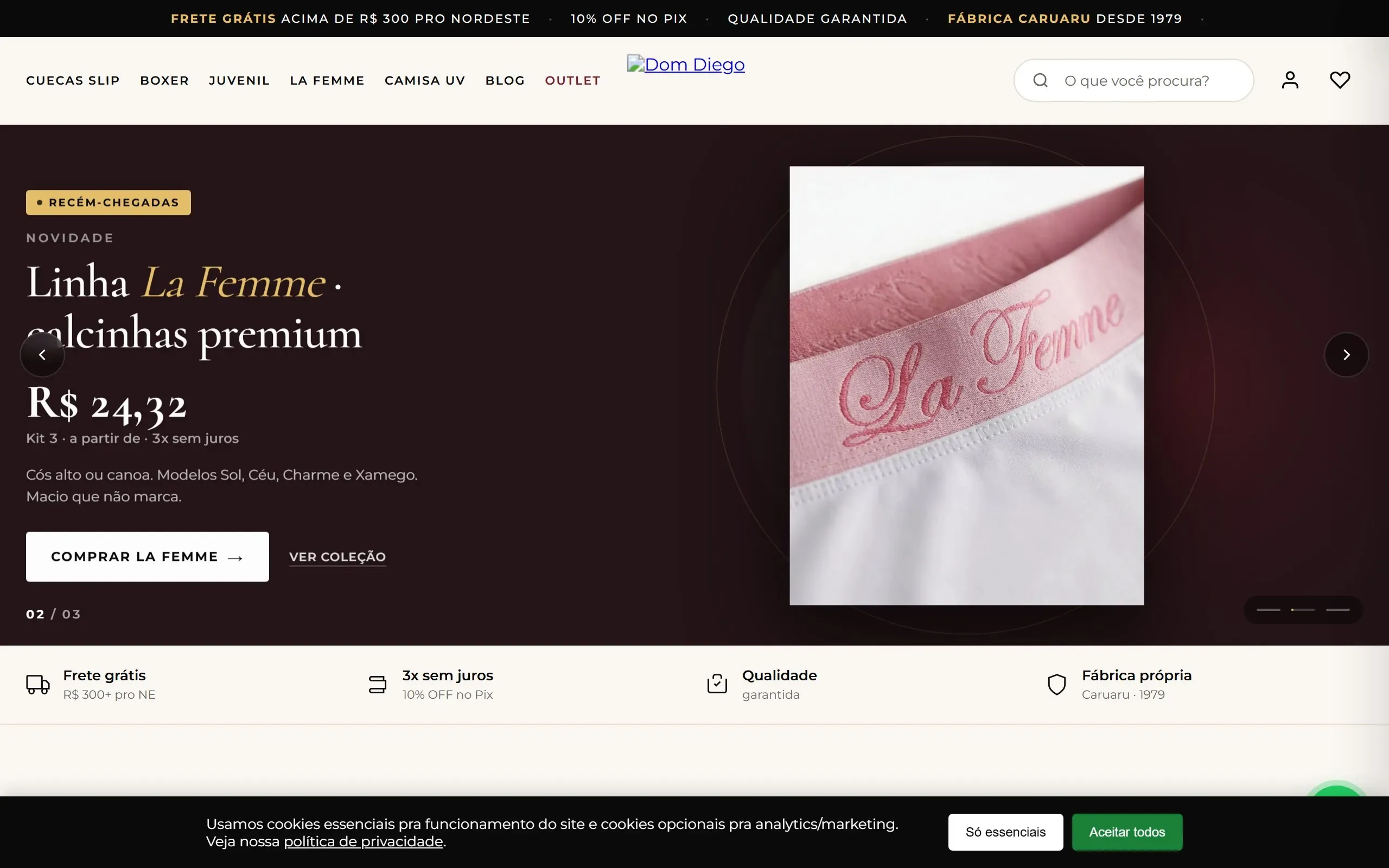 Site Dom Diego — E-commerce moda íntima