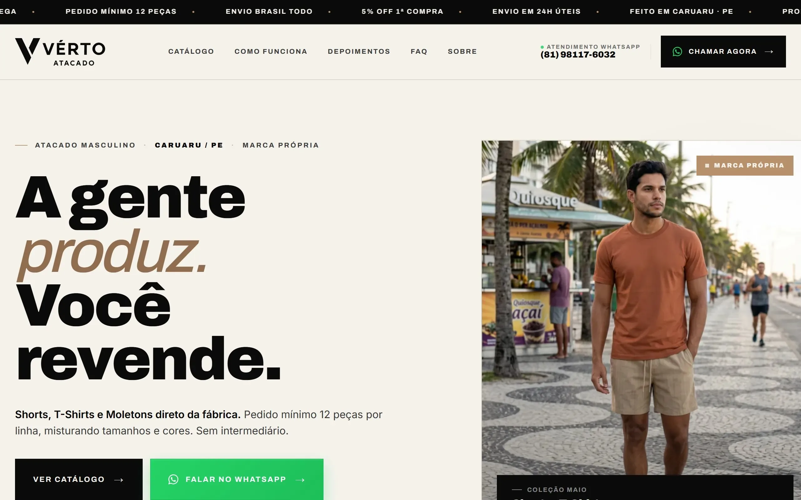 Site Vérto Atacado — Atacado moda masculina