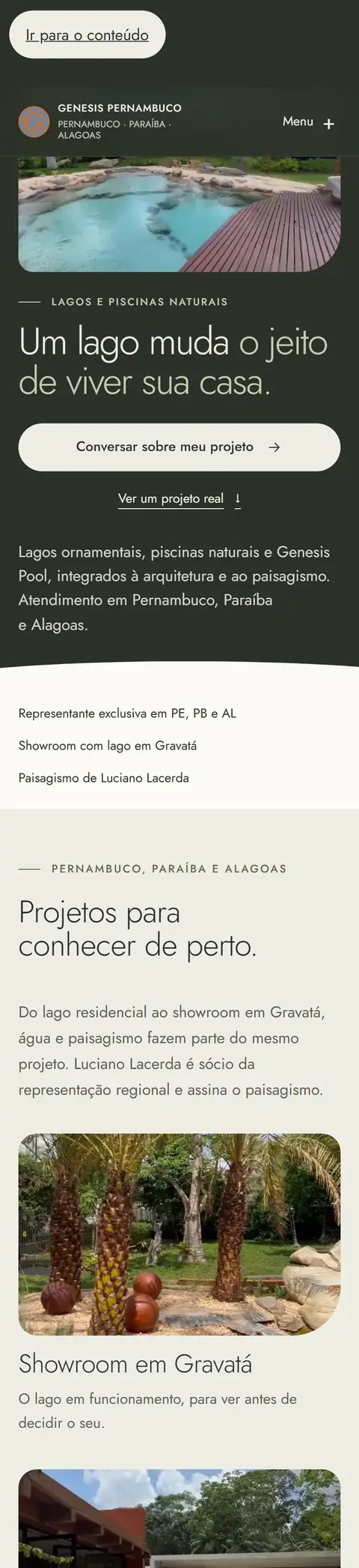 Site Genesis Pernambuco no celular